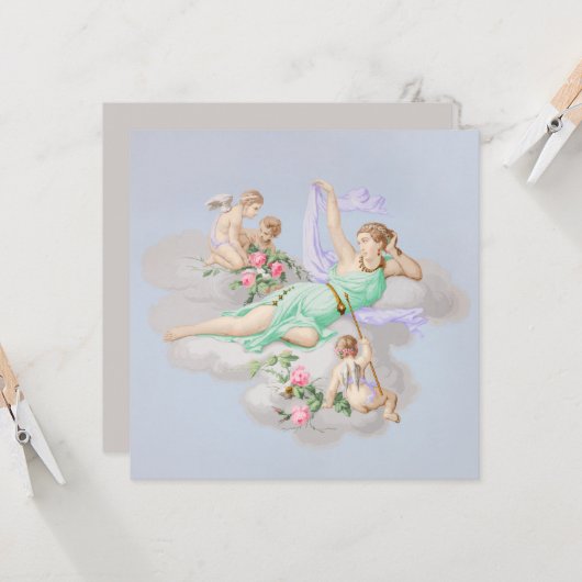 Viktorianische Coquette Pastel Angel Wolken Karte (Vorderseite/Rückseite Beispiel)