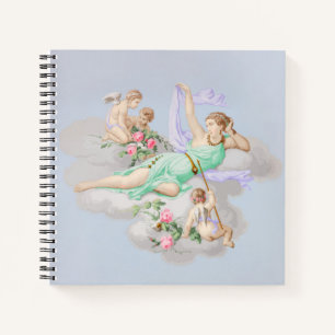 Viktorianische Coquette Pastel Angel Wolken Notizblock
