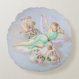 Viktorianische Coquette Pastel Angel Wolken Rundes Kissen