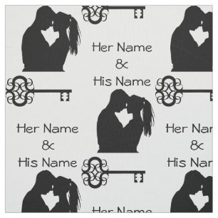 Viktorianische Couple Silhouette Personalisieren Stoff