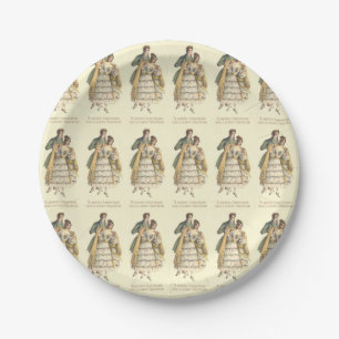 Viktorianische Couple Vintage Weihnachtszeitung Te Pappteller