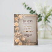 viktorianische Damast-Rose Save the Date Postkarte (Stehend Vorderseite)