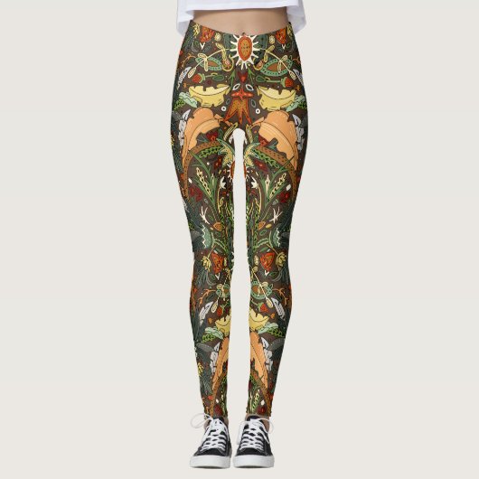 Viktorianische Damasterde Leggings (Vorderseite)