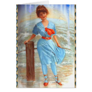 viktorianische Dame am Strand aus den 1890er Jahre