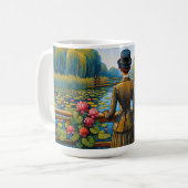 Viktorianische Dame am Wasser Kaffeetasse (Vorderseite Links)