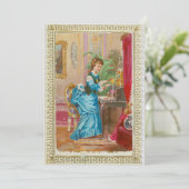 Viktorianische Dame an ihrem Einladung (Stehend Vorderseite)