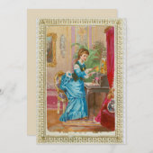 Viktorianische Dame an ihrem Einladung (Vorne/Hinten)