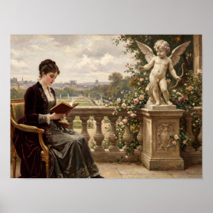 Viktorianische Dame beim Lesen Malerei Poster