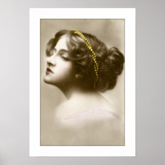 viktorianische Dame-Cameo-Pose Poster