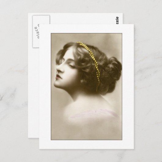 viktorianische Dame-Cameo-Pose Postkarte (Vorne/Hinten)