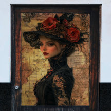 Viktorianische Dame Decoupage
