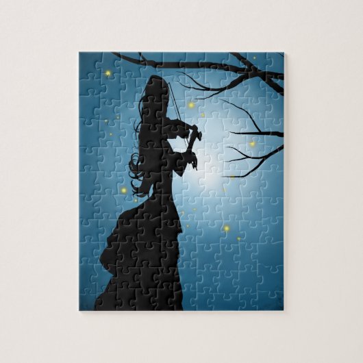 Viktorianische Dame, die Geige spielt Puzzle (Vertikal)