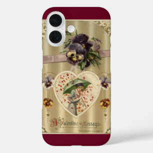 Viktorianische Dame Floral Vintage Valentinstag iPhone 16 Hülle