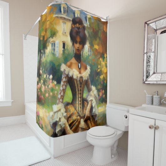 Viktorianische Dame im Gartenduschvorhang Duschvorhang (Beispiel)