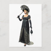 Viktorianische Dame in Schwarz Postkarte (Vorderseite)