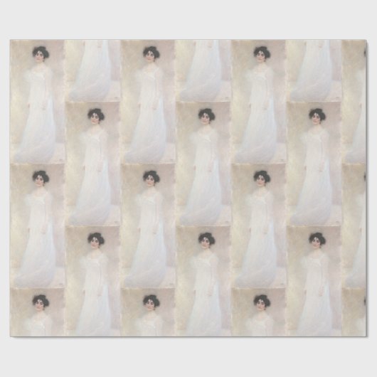 Viktorianische Dame in Weiß Klimt Geschenkpapier (Flach)