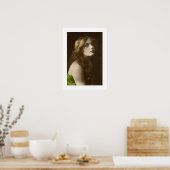 viktorianische Dame, langhaarige Frau Poster (Küche)