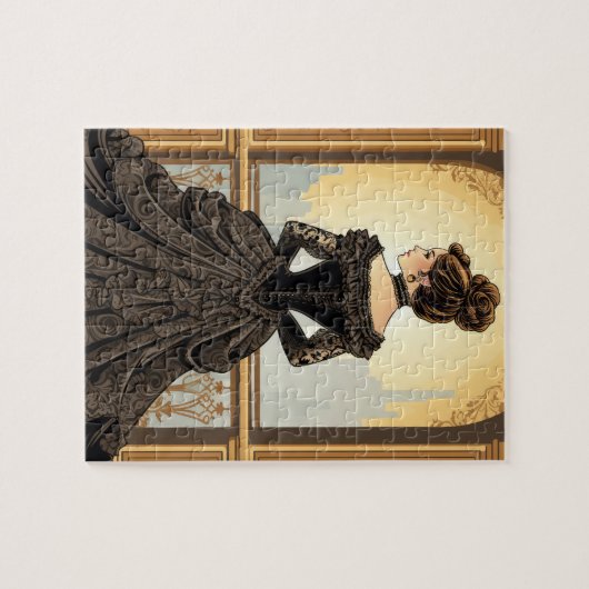 Viktorianische Dame mit Abend-Kleider Puzzle (Horizontal)