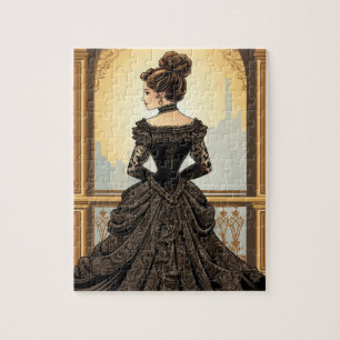 Viktorianische Dame mit Abend-Kleider Puzzle