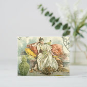 Viktorianische Dame mit Buch, aus einer Zeitschrif Postkarte (Stehend Vorderseite)