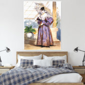 Viktorianische Dame mit Parasol - Eleganter Garten Leinwanddruck (Insitu (Schlafzimmer))