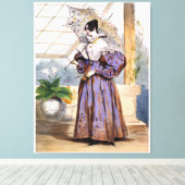 Viktorianische Dame mit Parasol - Eleganter Garten Leinwanddruck (Insitu (Holzboden))