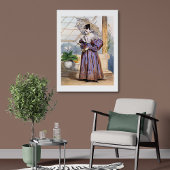 Viktorianische Dame mit Parasol - Eleganter Garten Poster