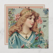 Viktorianische Dame mit rosafarbenen Blume im Haar (Vorne/Hinten)