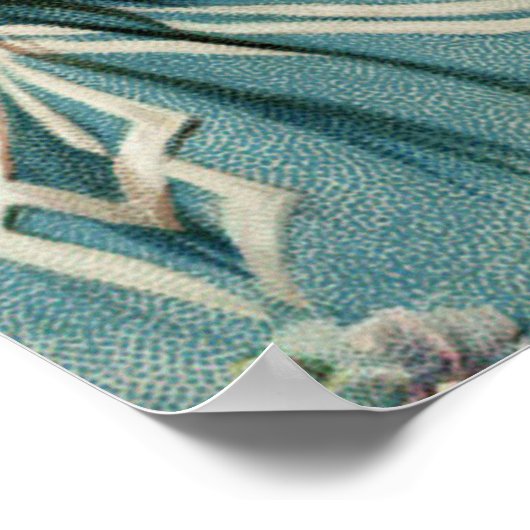 Viktorianische Dame mit rosafarbenen Blume im Haar Poster (Ecke)