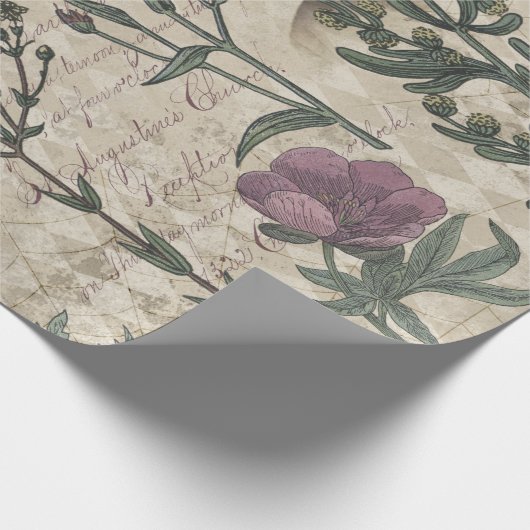 Viktorianische Dame und Blume Geschenkpapier (Ecke)