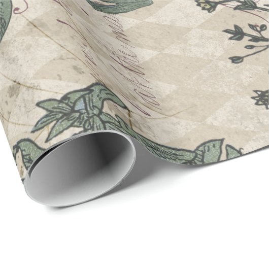 Viktorianische Dame und Blume Geschenkpapier (Rolleneckpunkt)