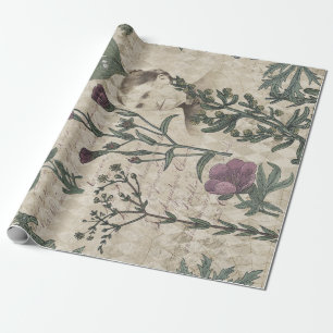 Viktorianische Dame und Blumen Geschenkpapier