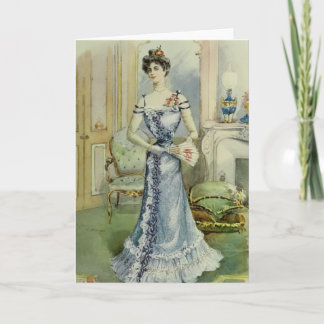 Viktorianische Dame-Vintage französische Mode - Feiertagskarte
