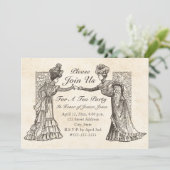 Viktorianische Damen-Einladung Einladung (Stehend Vorderseite)