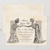 Viktorianische Damen-Einladung Einladung (Vorne/Hinten)