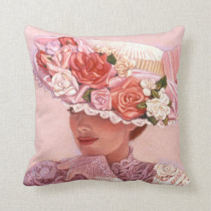 Viktorianische Damen-Kunstkissen Blumen vintage Ro Kissen