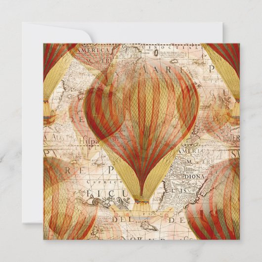 Viktorianische Dampfballonkrümmung Karte (Vorderseite)