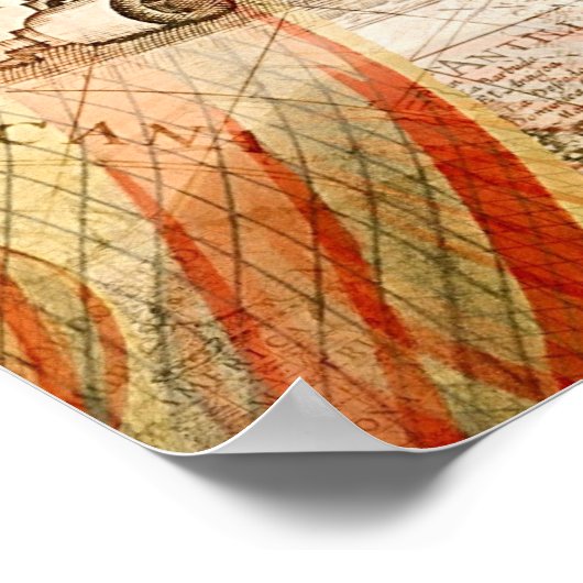 Viktorianische Dampfballonkrümmung Poster (Ecke)