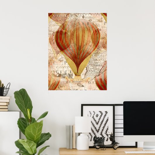 Viktorianische Dampfballonkrümmung Poster (Heimbüro)