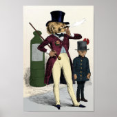 Viktorianische Dandy Löwe rauchende Zigarre Poster (Vorne)