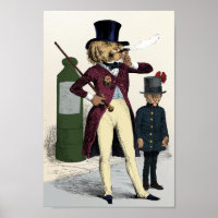 Viktorianische Dandy Löwe rauchende Zigarre