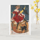 Viktorianische der Bann-Halloween-Gruß-Karte der Karte (Gelbe Blume)