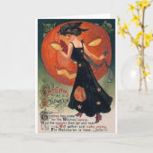 Viktorianische der Tanz-Halloween-Gruß-Karte der Karte (Gelbe Blume)