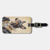 Viktorianische Dobermann-Hundegepäcketags Gepäckanhänger (Vorderseite horizontal)