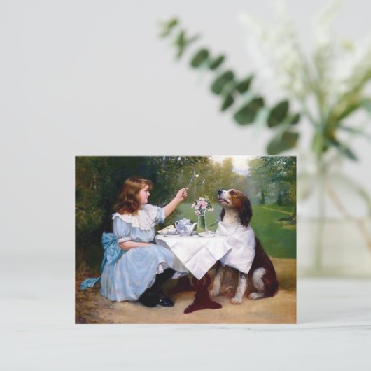 Viktorianische Dog-Tischmanöver Postkarte (Stehend Vorderseite)