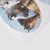 Viktorianische drei Pferdemalereien (nicht KI) Seidenpapier (Ausschnitt)