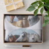 Viktorianische drei Pferdemalereien (nicht KI) Seidenpapier (Geschenk)