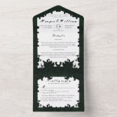 Viktorianische dunkelgrüne Hochzeitshülle All In One Einladung (Innen Boden)