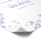 Viktorianische Dusche in Französisch Blau und Weiß Poster (Ecke)