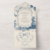 Viktorianische Dusty Blue All In One Einladung (Innen Boden)